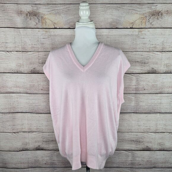 Vintage 90's Arnold Palmer Sleeveless V-Neck Pink Golf Sweater Vest XL Soft Laye - Picture 1 of 8